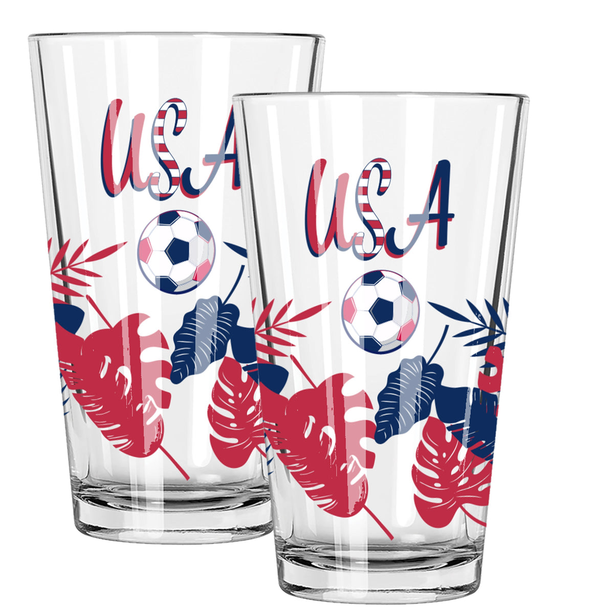 2pk 16oz Pint Glass, Direct Print, United States of America