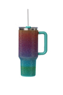 40oz. Bling Tumbler with Handle and Straw Lid | Seaside Sunset