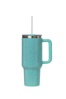 40oz. Bling Tumbler with Handle and Straw Lid | Sea Glass