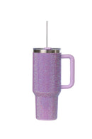 40oz. Bling Tumbler with Handle and Straw Lid | Lavender