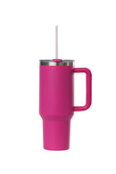40oz. Tumbler with Handle and Straw Lid | Hot Pink