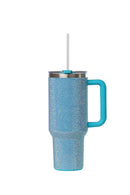 40oz. Bling Tumbler with Handle and Straw Lid | Turquoise