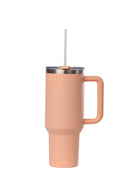 40oz. Tumbler with Handle and Straw Lid | Peach Fuzz