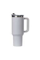 40oz. Tumbler with Handle and Straw Lid | White