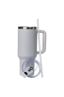40oz. Tumbler with Handle and Straw Lid | White