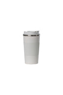 18oz. Travel Coffee Mug with Flip Lid and Silicone Sleeve | White Sand