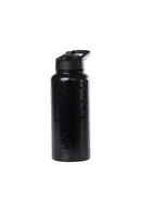 32oz. Water Bottle with Straw Lid | Black Leopard