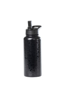 32oz. Water Bottle with Straw Lid | Black Leopard