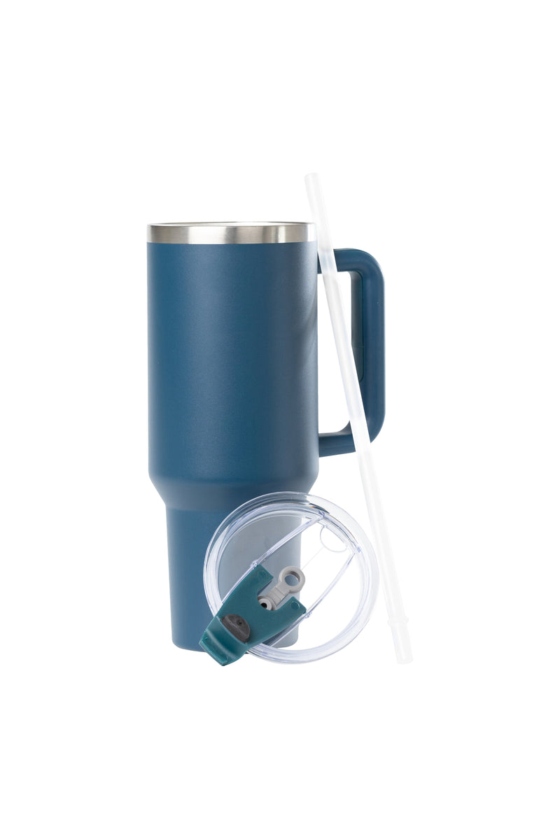 40oz. Tumbler with Handle and Straw Lid | Marine