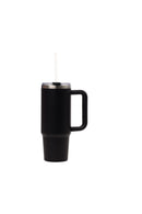 30oz. Tumbler with Handle and Straw Lid | Black