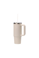 30oz. Tumbler with Handle and Straw Lid | White Sand