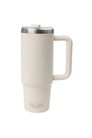 30oz. Tumbler with Handle and Straw Lid | White Sand Leopard