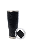 28oz. Insulated Tumbler with Lid and Straw | Black Leopard