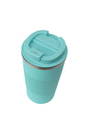 18oz. Travel Coffee Mug with Flip Lid and Silicone Sleeve | Sea Glass