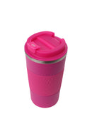 18oz. Travel Coffee Mug with Flip Lid and Silicone Sleeve | Hot Pink