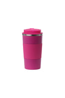 18oz. Travel Coffee Mug with Flip Lid and Silicone Sleeve | Hot Pink