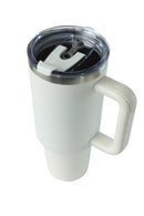 40oz. Tumbler with Handle and Straw Lid | White Sand