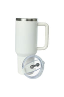 40oz. Tumbler with Handle and Straw Lid | White Sand