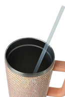 40oz. Bling Tumbler with Handle and Straw Lid | Peach Fuzz