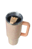 40oz. Bling Tumbler with Handle and Straw Lid | Peach Fuzz