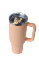 40oz. Tumbler with Handle and Straw Lid | Peach Fuzz