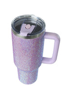 40oz. Bling Tumbler with Handle and Straw Lid | Lavender