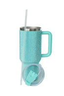 40oz. Bling Tumbler with Handle and Straw Lid | Sea Glass