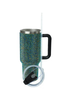 40oz. Bling Tumbler with Handle and Straw Lid | Tahitian Pearl