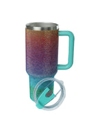 40oz. Bling Tumbler with Handle and Straw Lid | Seaside Sunset