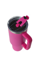 40oz. Tumbler with Handle and Straw Lid | Hot Pink