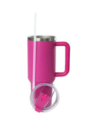 40oz. Tumbler with Handle and Straw Lid | Hot Pink
