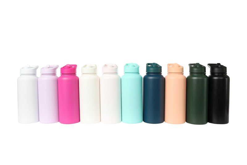 32oz. Water Bottle with Straw Lid | Hot Pink