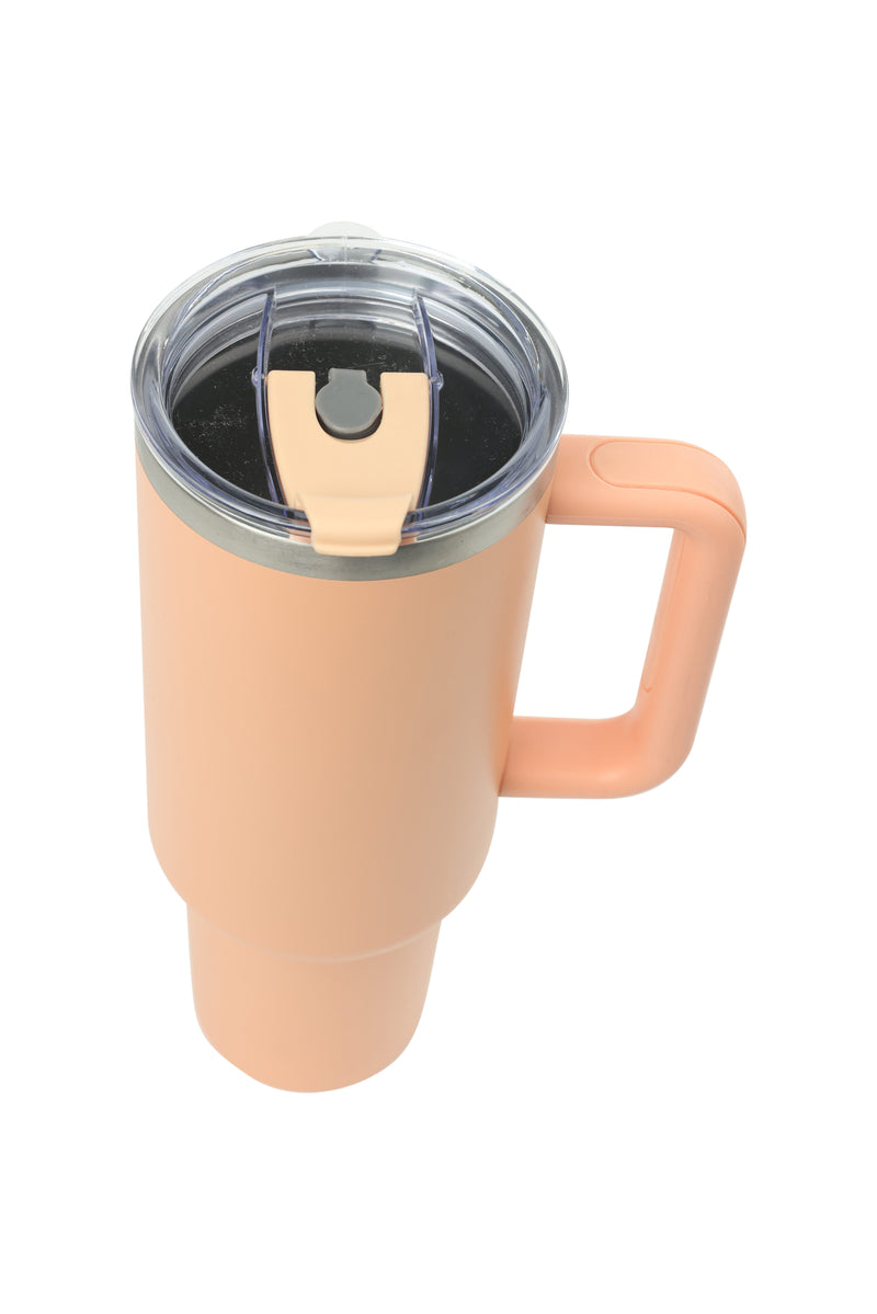 50oz. Tumbler with Handle and Straw Lid | Peach Fuzz