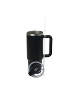 30oz. Tumbler with Handle and Straw Lid | Black