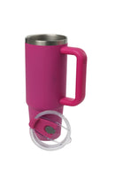 30oz. Tumbler with Handle and Straw Lid | Hot Pink