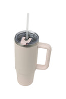 30oz. Tumbler with Handle and Straw Lid | Pink Sand