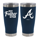 20oz Navy Stainless Steel Tumbler, Direct Print, Best Dad Ever Design, Atlanta Braves