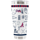 30oz White Stainless Steel Tumbler, Direct Print, Sketchpad Design | Atlanta Braves