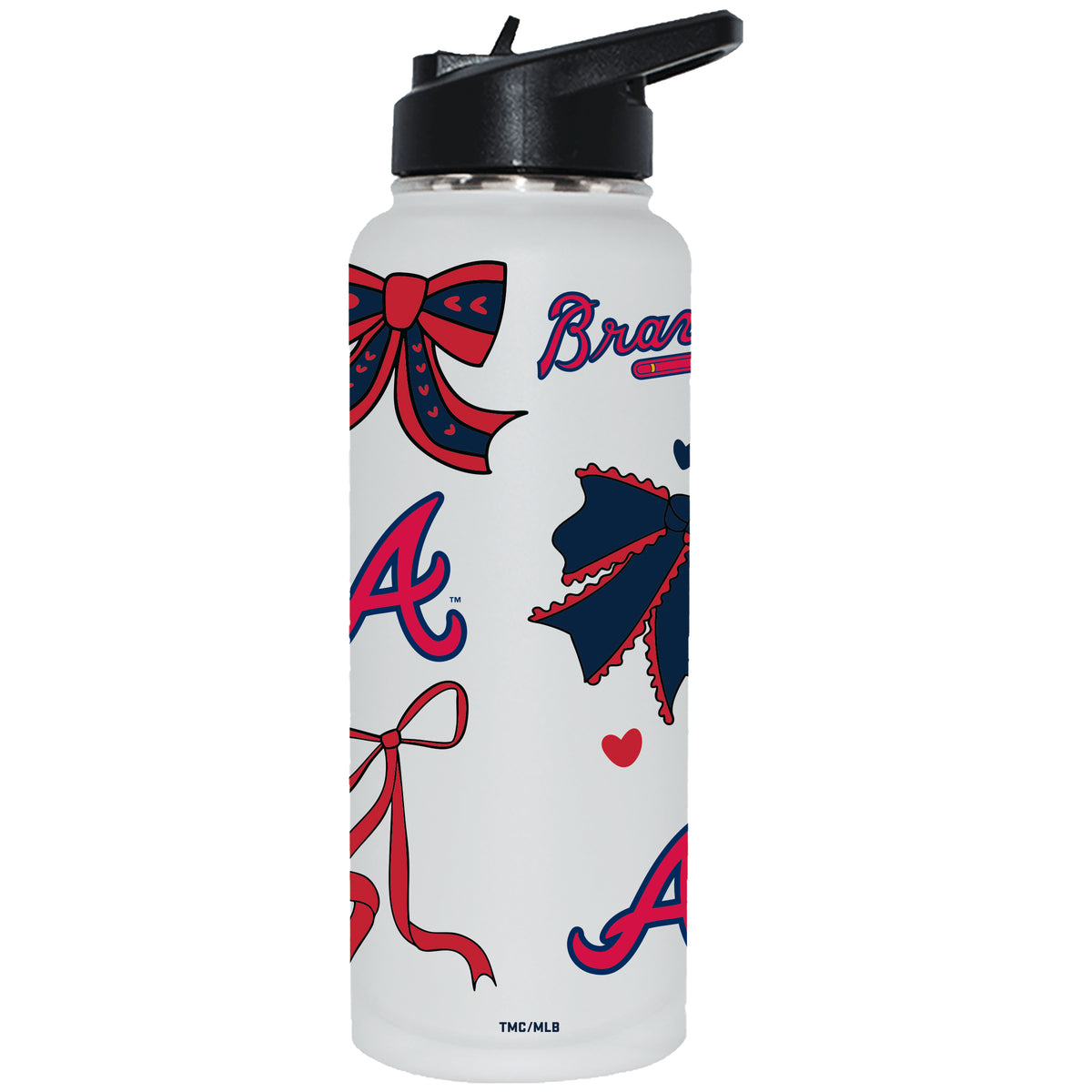  Braves 34oz Bow White Quencher Water Bottle 