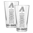 2pk 16oz Pint Glass, ETC, Pinnacle Design, Arizona Diamondbacks