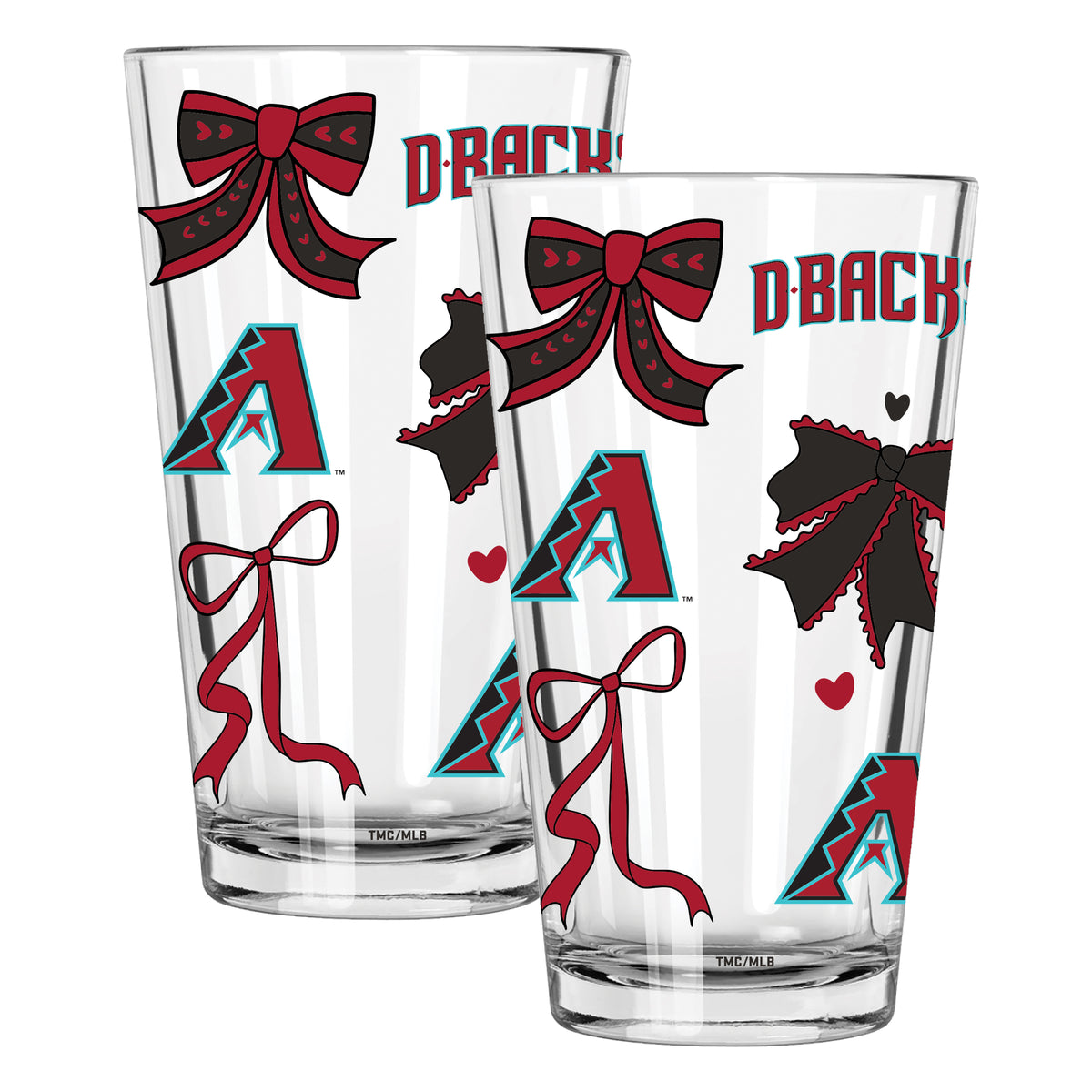  Diamondbacks 2pk 16oz Bow Pint Glass 