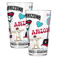 2pk 16oz Pint Glass, Direct Print, Loco Design | Arizona Diamondbacks