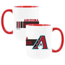 2pk 15oz White Mug w/Red I/C, Dash Design, Arizona Diamondbacks