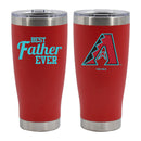 20oz Red Stainless Steel Tumbler, Direct Print, Best Dad Ever Design, Arizona Diamondbacks