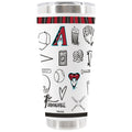 30oz White Stainless Steel Tumbler, Direct Print, Sketchpad Design | Arizona Diamondbacks