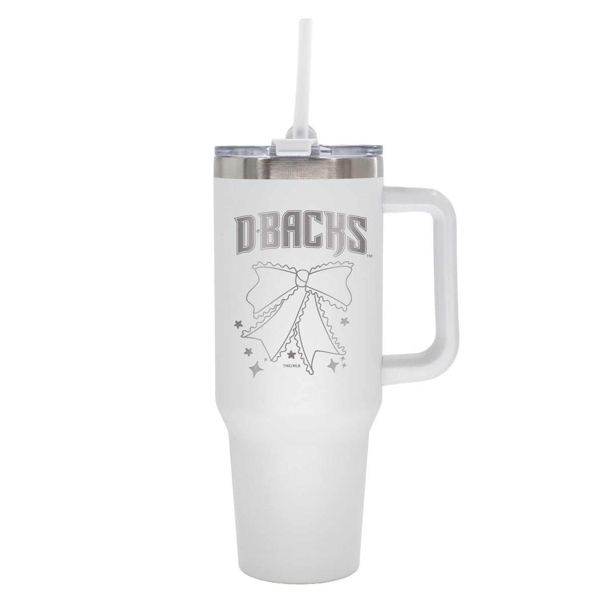  Diamondbacks 40oz Bow White Stainless Steel Colossal Tumbler 