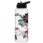 34oz White Quencher Water Bottle, Direct Print, Flowers Design | Arizona Diamondbacks