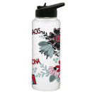34oz White Quencher Water Bottle, Direct Print, Flowers Design | Arizona Diamondbacks