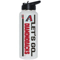 34oz White Quencher Bottle, DP, Let's Go Team Dash, Arizona Diamondbacks