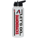 34oz White Quencher Bottle, DP, Let's Go Team Dash, Arizona Diamondbacks